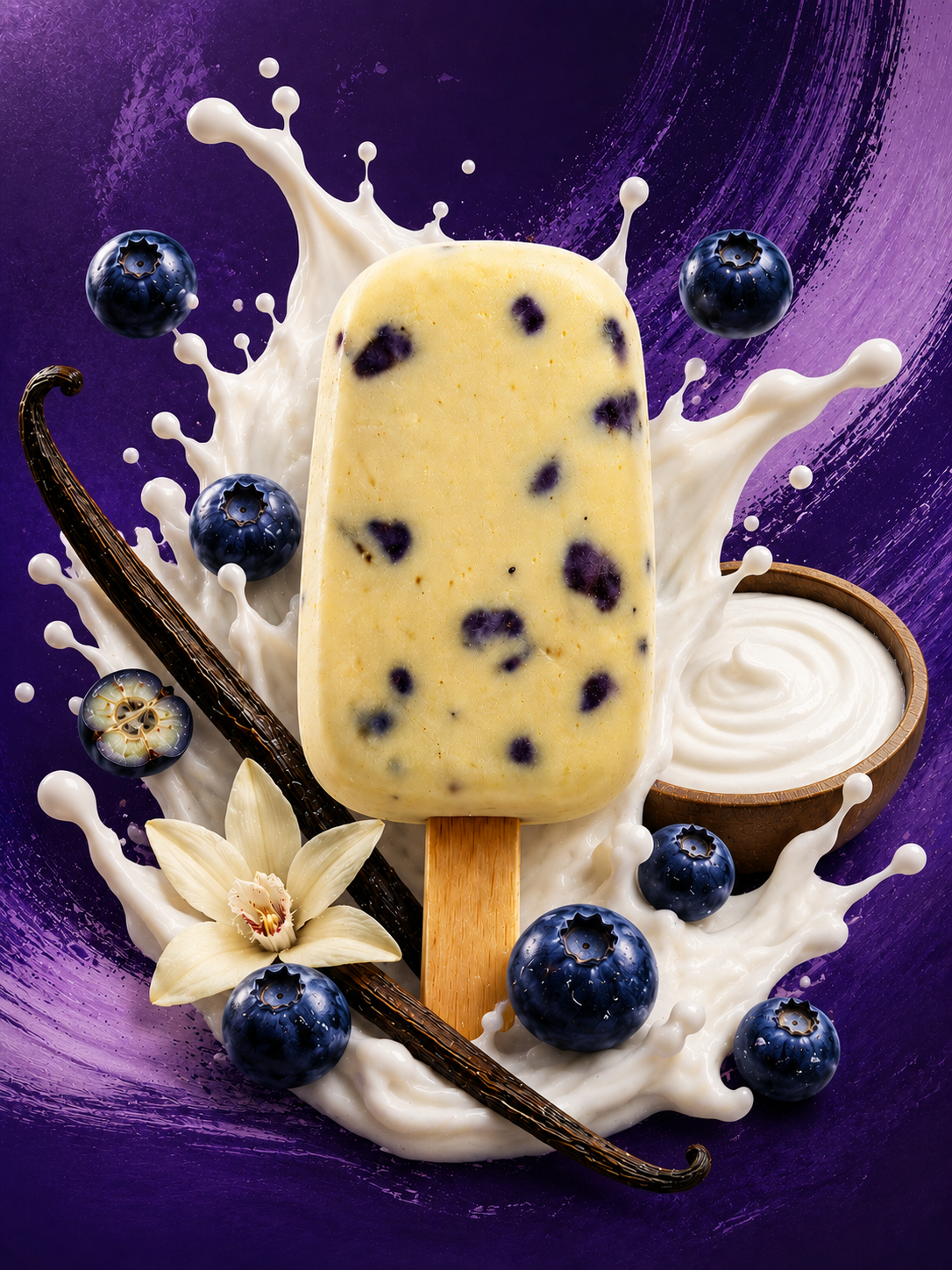 Paleta HELIX Vainilla Blueberry con trozos de arándanos